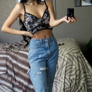 Free People Floral Bralette intimate crop top tank